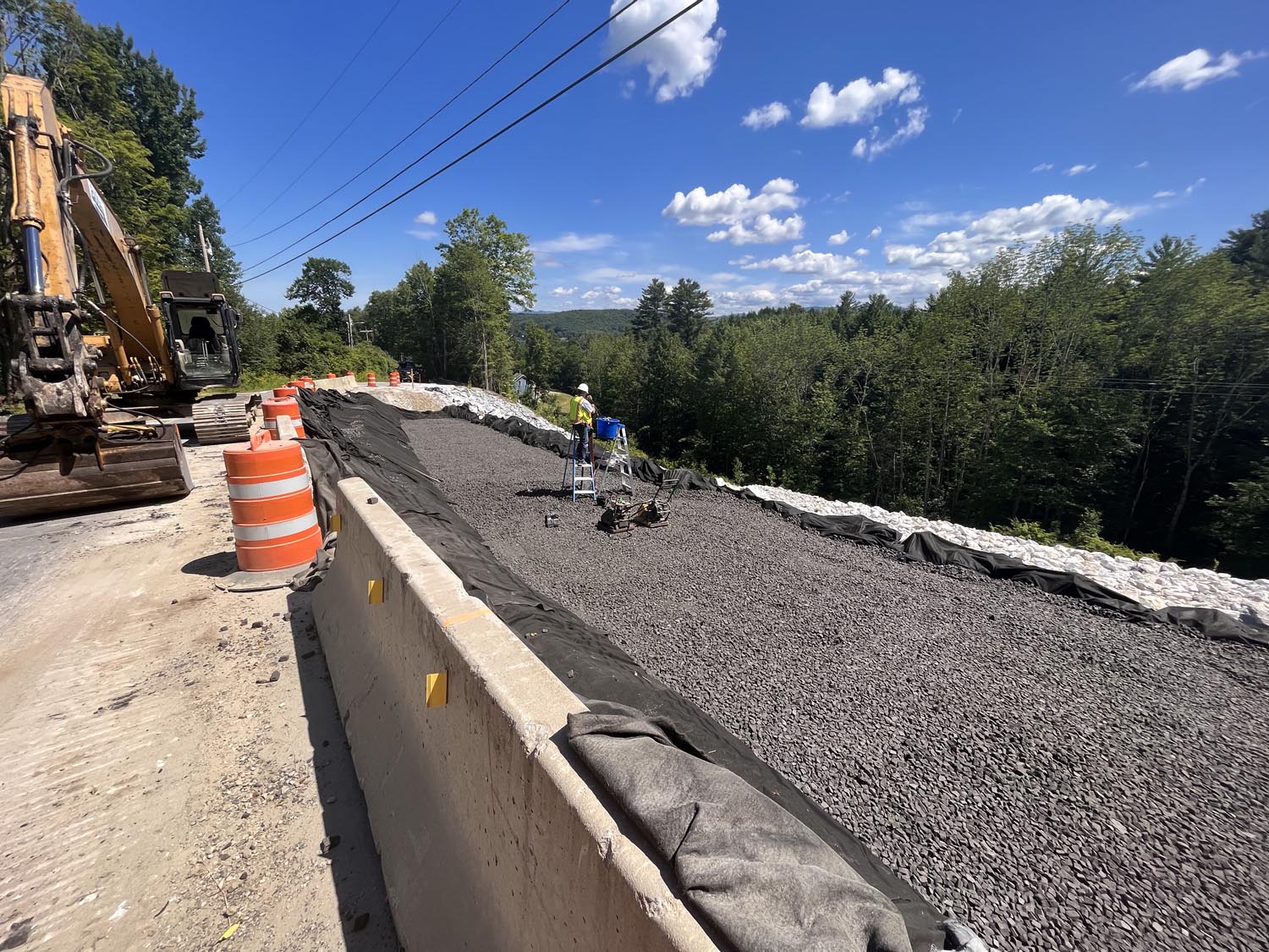 Foamed Glass Aggregate being used at the Dewey Avenue Road Stabilization