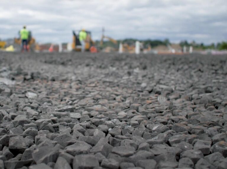 Foamed Glass Aggregate being used at the OnLogic commercial construction site