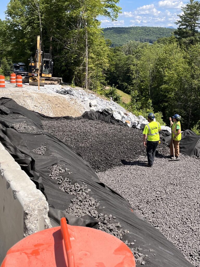 Foamed Glass Aggregate being used at the Dewey Avenue Road Stabilization