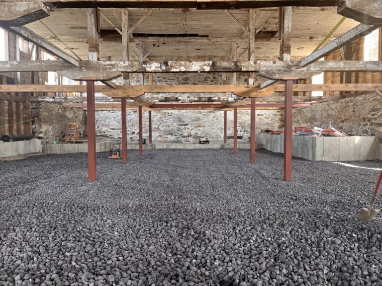 Foamed Glass Aggregate being used at the East Monitor Barn Renovation