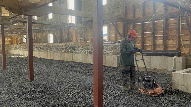 Foamed Glass Aggregate being used at the East Monitor Barn Renovation