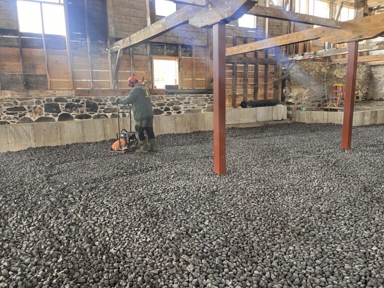 Foamed Glass Aggregate being used at the East Monitor Barn Renovation