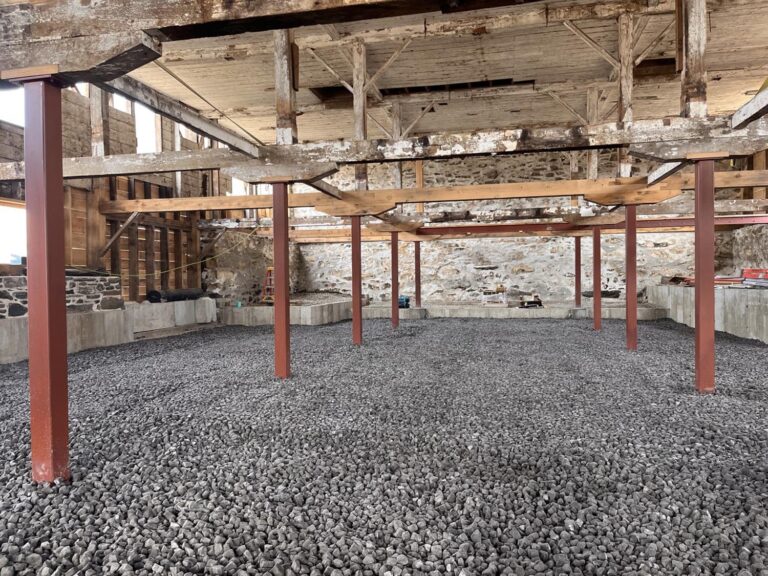 Foamed Glass Aggregate being used at the East Monitor Barn Renovation